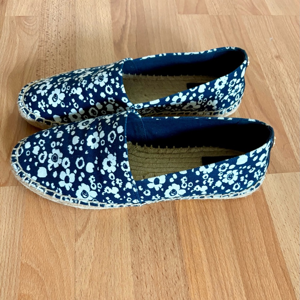 Tory Burch Floral Blue and White Espadrilles - Picture 2 of 4
